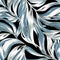 Silver And Blue Banana Leaf Zebra Print