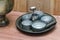 Silver bowl use to containing betel leaves and areca nuts ready