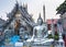 Silver Buddha outside Wat Sri Suphan,metallic silver temple,Chaing Mai,Thailand