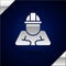 Silver Builder icon isolated on dark blue background. Construction worker. Vector