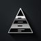 Silver Business pyramid chart infographics icon isolated on black background. Pyramidal stages graph elements. Long