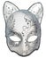 Silver cat carnival venetian mask