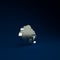 Silver Celsius and cloud icon isolated on blue background. Minimalism concept. 3d illustration 3D render