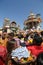 Silver chariot with offering from devotess at Nagarathar Sivan Temple during Thaipusam celebration.