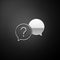 Silver Chat question icon isolated on black background. Help speech bubble symbol. FAQ sign. Question mark sign. Long