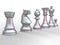 Silver chess pieces