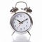 Silver chrome alarm clock with ringing bells