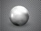 Silver, Chrome metal ball realistic isolated on transparent background. Spherical 3D orb with glares. Round shape