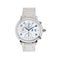Silver Chronograph Watch with White Dial