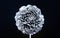 Silver chrysanthemum flower. natural retro beauty. luxury and success. metallized antique decoration. wealth and