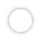 Silver circle isolated white background. Round gray frame, confetti, sparkles and sequins dust. Border design Christmas