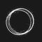 Silver circle light effect with round glowing elements, particles and stars on dark background. Shiny glamour design