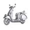 Silver Classic Vintage Retro or Electric Scooter. 3d Rendering