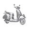 Silver Classic Vintage Retro or Electric Scooter. 3d Rendering