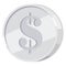 Silver Coin with Dollar Sign Flat Vector Icon