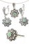 Silver collection with emerald gemstone