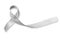 Silver color ribbon isolated on white background clipping path for Parkinson`s disease awareness and Brain cancer tumor illness