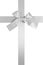 Silver colore vertical cross ribbon with bow