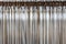 Silver colored steel wire of a weaving loom