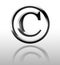 Silver copyright symbol