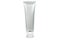 Silver cosmetic tube with transparent cap isolated and clipping path.