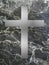 Silver cross inlay with black marble