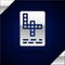 Silver Crossword icon isolated on dark blue background. Vector