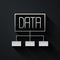 Silver Data analysis icon isolated on black background. Business data analysis process, statistics. Charts and diagrams