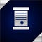 Silver Decree, paper, parchment, scroll icon icon isolated on dark blue background. Vector Illustration.