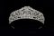 Silver diadem with diamonds isolated on black