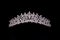 Silver diadem with diamonds and pearls isolated on black