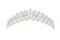 Silver diadem with diamonds and pearls isolated on white