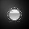 Silver Dial knob level technology settings icon  on black background. Volume button, sound control, music knob