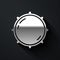 Silver Dial knob level technology settings icon isolated on black background. Volume button, sound control, analog
