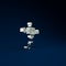 Silver Disassembled robot icon isolated on blue background. Artificial intelligence, machine learning, cloud computing. Minimalism