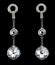 Silver earrings with diamonds