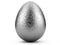 Silver easter egg on white background.