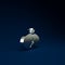 Silver Easter eggs icon isolated on blue background. Two eggs cracking each other. Happy Easter. Minimalism concept. 3d