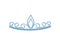 Silver elegant tiara with a sheet covered with small diamonds. Vector illustration.