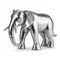 Silver elephant isolated on a white background
