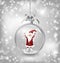 Silver of empty snowglobe with Santa Claus