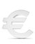 Silver euro sign. 3D rendering.