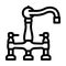 silver faucet water line icon vector illustration