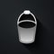 Silver Fire bucket icon isolated on black background. Metal bucket empty or with water for fire fighting. Long shadow
