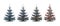 Silver firs decorated with christmas baubles