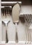 silver fish cutlery, detail of server flatware