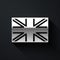 Silver Flag of Great Britain icon isolated on black background. UK flag sign. Official United Kingdom flag. British