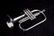 Silver Flugalhorn Isolated On Black Backgound