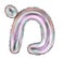 Silver foil inflatable toys font Hebrew letters balloons. 3d illustration of a realistic letter Mem isolated on white