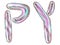 Silver foil inflatable toys font Hebrew letters balloons. 3d illustration of a realistic letter Qof and Tsade Sofit